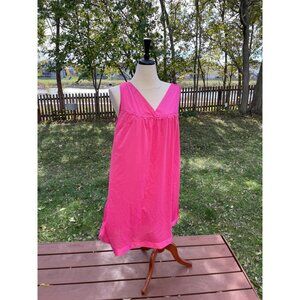 Vanity Fair Pink Nylon Sleeveless Nightgown XL Made In USA